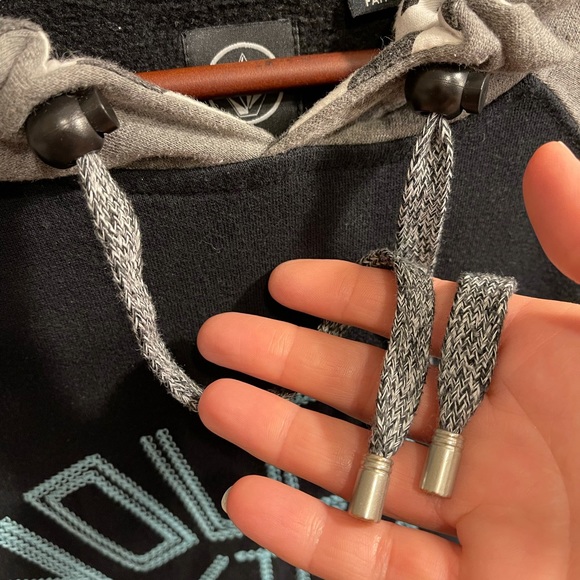 Volcom Stone Hoodie Sweatshirt Black Gray Size M - Picture 5 of 7